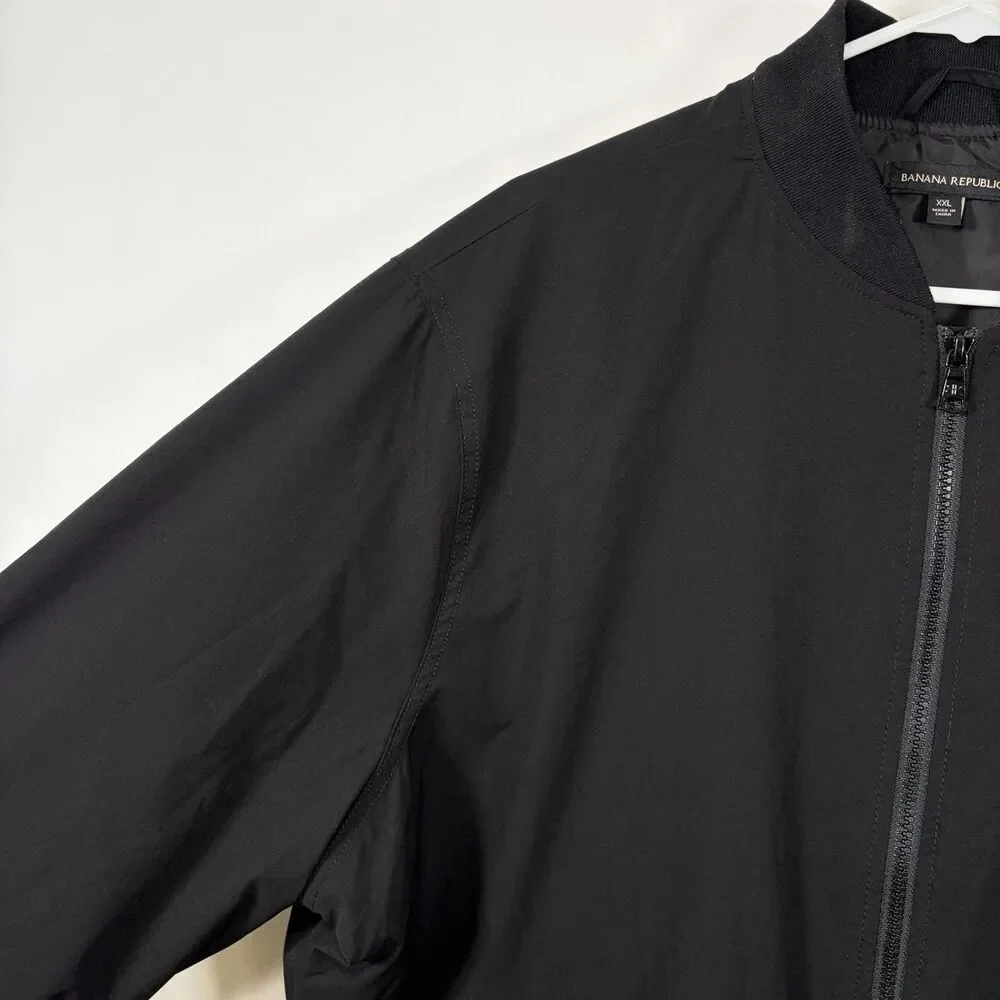 Banana Republic Full Zip Insulated Bomber Jacket Mens XXL 2XL Snap Pockets EUC